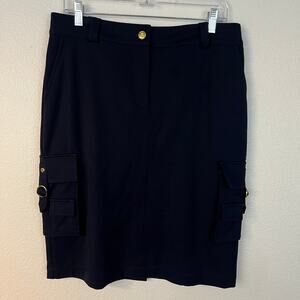 St. John sport Marie gray size 8 nautical vintage skirt NWT navy blue